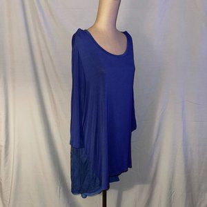 LOGO H/L Tunic w/ Lace Back - Blue